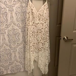 White high low lace dress